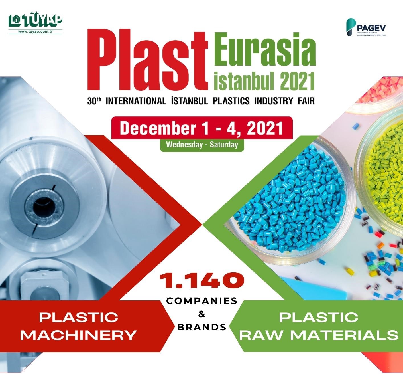 Plast Eurasia 2021， 12月1-4日，我公司展位號：1430C